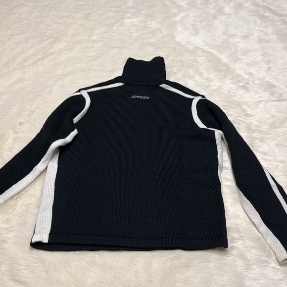 Kids Spyder wool blend sweater black and‎ white - Picture 5 of 5